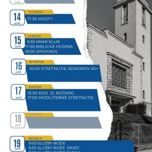 13.-19.4.2026, Prehľad týždňa